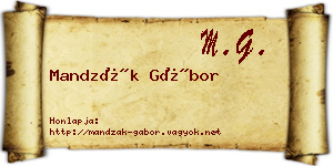Mandzák Gábor névjegykártya